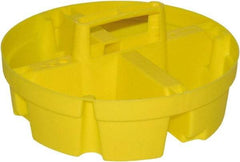 Bucket Boss - 4 Pocket Yellow Plastic Bucket Organizer - 10-1/2" Wide x 10-1/4" Deep x 4" High - Exact Industrial Supply