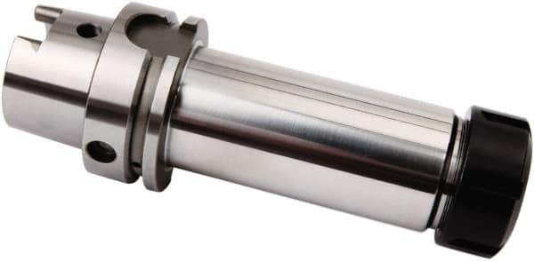 Accupro - 1/32" to 3/8" Capacity, 3" Projection, HSK63A Hollow Taper, ER16 Collet Chuck - 0.003mm TIR, Through-Spindle - Exact Industrial Supply