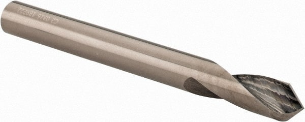 Accupro - 1/4" Body Diam, 90°, 2-1/2" OAL, Solid Carbide Spotting Drill - Exact Industrial Supply