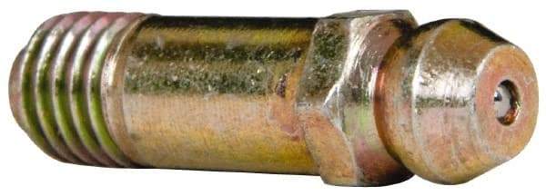 Value Collection - Straight Head Angle, 1/4-28 Steel Standard Grease Fitting - 7.94mm Hex - Exact Industrial Supply