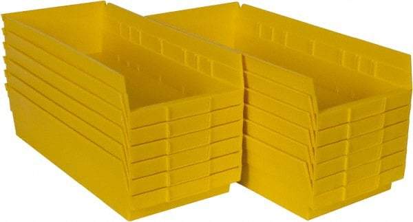 Akro-Mils - 17-7/8" Deep, Yellow Hopper Shelf Bin - 4" High x 8-3/8" Wide x 17-7/8" Long - Exact Industrial Supply