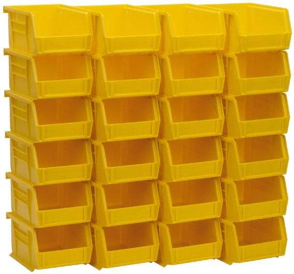 Akro-Mils - 10 Lb. Load Capacity, 5-3/8" Deep, Yellow Polymer Hopper Stacking Bin - 3" High x 4-1/8" Wide x 5-3/8" Long - Exact Industrial Supply