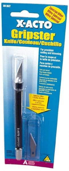 X-ACTO - 5-3/4" OAL Carbon Steel Hobby Knife - #11 Classic Fine Point Blade, Nonslip Rubber Handle - Exact Industrial Supply