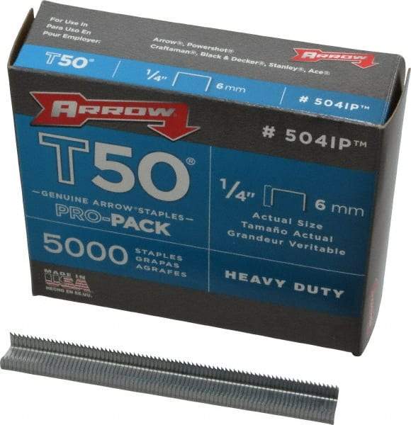 Arrow - 3/8" Wide Heavy Duty Staples - 1/4" Leg Length - Exact Industrial Supply