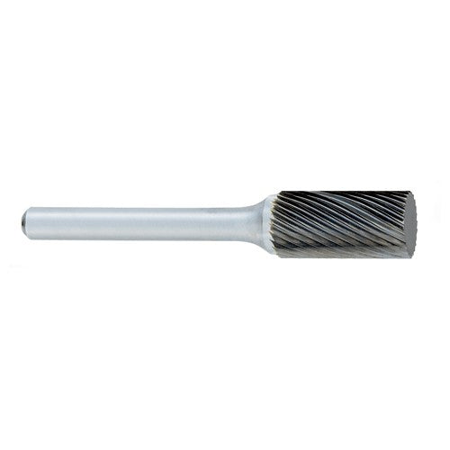 SA-5F -1/2 × 1/2 LOC × 1/4 Shank × 2 OAL Cylindrical Carbide Medium Right Hand Spiral Burr - Exact Industrial Supply