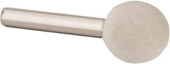 Value Collection - 3/4" Diam, 1/4" Shank Diam, Ball Shaped Mounted Bob - Hard Density, 3/4" Head Length, 2" Shank Length, Wool Felt - Exact Industrial Supply
