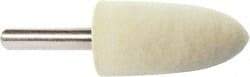 Value Collection - 3/4" Diam, 1/4" Shank Diam, Bullet Shaped Mounted Bob - Medium Density, 1-1/2" Head Length, 2" Shank Length, Wool Felt - Exact Industrial Supply