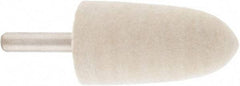 Value Collection - 1" Diam, 1/4" Shank Diam, Bullet Shaped Mounted Bob - Hard Density, 2" Head Length, 2" Shank Length, Wool Felt - Exact Industrial Supply