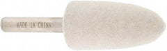 Value Collection - 3/4" Diam, 1/4" Shank Diam, Bullet Shaped Mounted Bob - Rock Hard Density, 1-1/2" Head Length, 2" Shank Length, Wool Felt - Exact Industrial Supply