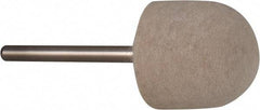 Value Collection - 3/4" Diam, 1/8" Shank Diam, Oval Shaped Mounted Bob - Rock Hard Density, 3/4" Head Length, 2" Shank Length, Wool Felt - Exact Industrial Supply