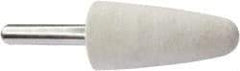 Value Collection - 1" Diam, 1/4" Shank Diam, Conical Shaped Mounted Bob - Hard Density, 2" Head Length, 2" Shank Length, Wool Felt - Exact Industrial Supply