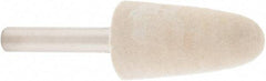 Value Collection - 3/4" Diam, 1/4" Shank Diam, Conical Shaped Mounted Bob - Rock Hard Density, 1-1/2" Head Length, 2" Shank Length, Wool Felt - Exact Industrial Supply