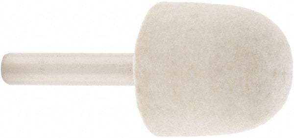 Value Collection - 1" Diam, 1/4" Shank Diam, Oval Shaped Mounted Bob - Rock Hard Density, 1" Head Length, 2" Shank Length, Wool Felt - Exact Industrial Supply