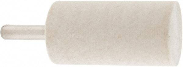 Value Collection - 1" Diam, 1/4" Shank Diam, Cylinder Shaped Mounted Bob - Rock Hard Density, 2" Head Length, 1" Shank Length, Wool Felt - Exact Industrial Supply