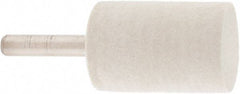 Value Collection - 1" Diam, 1/4" Shank Diam, Cylinder Shaped Mounted Bob - Hard Density, 1-1/2" Head Length, 2" Shank Length, Wool Felt - Exact Industrial Supply