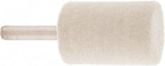Value Collection - 1" Diam, 1/4" Shank Diam, Cylinder Shaped Mounted Bob - Medium Density, 1-1/2" Head Length, 2" Shank Length, Wool Felt - Exact Industrial Supply