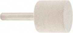 Value Collection - 1" Diam, 1/4" Shank Diam, Cylinder Shaped Mounted Bob - Rock Hard Density, 1" Head Length, 2" Shank Length, Wool Felt - Exact Industrial Supply