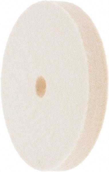 Value Collection - 4" Diam x 1/2" Thick Unmounted Buffing Wheel - 1 Ply, Polishing Wheel, 1/2" Arbor Hole, Medium Density - Exact Industrial Supply