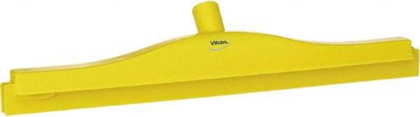 Vikan - 20" Rubber Blade Floor Squeegee - Double Edge, Yellow, Plastic Holder - Exact Industrial Supply