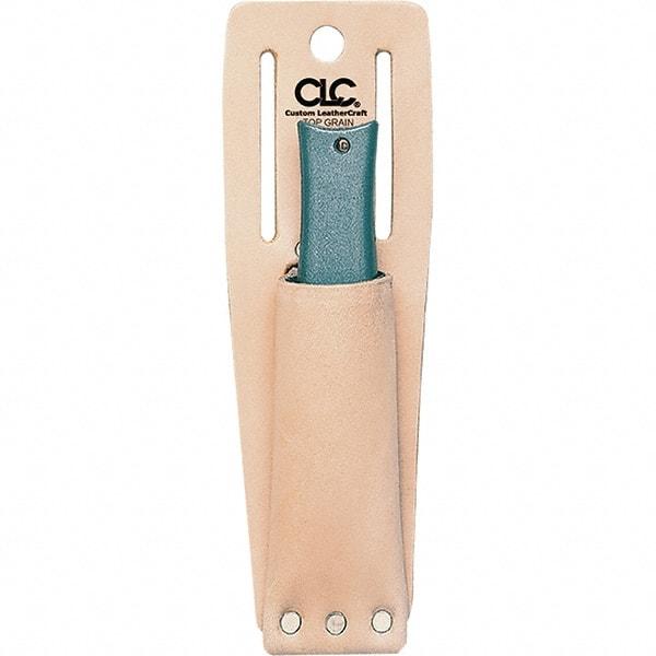CLC - Knife Holster with 1 Pocket - Leather, Natural (Color), 2" Wide x 6" High x 1-1/4" Deep - Exact Industrial Supply