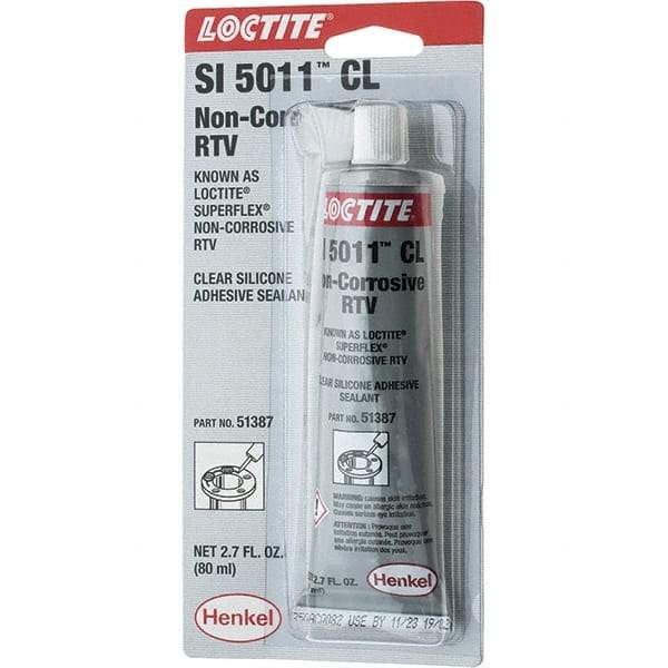 Loctite - 80 mL Tube Clear Silicone Sealant - NC RTV SIL-CL 80ML LOCTITE SUPERFLX RTV - Exact Industrial Supply