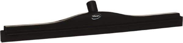 Vikan - 24" Rubber Blade Floor Squeegee - Double Edge, Black, Plastic Holder - Exact Industrial Supply
