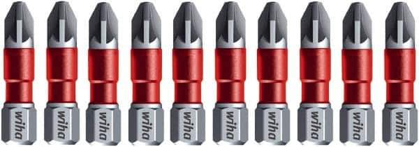 Wiha - PZ.3 Posidriv Screwdriver Bit - 1/4" Drive, 1-9/64" OAL - Exact Industrial Supply