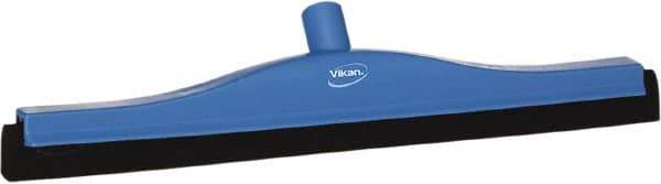 Vikan - 20" Foam Rubber Blade Bench Squeegee - Double Edge, Blue, Plastic Holder - Exact Industrial Supply