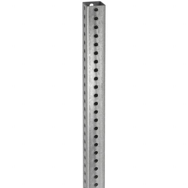 TAPCO - 10' High, Galvanized Traffic Sign Post - Steel, 7/16" Hole Diam, Silver - Exact Industrial Supply