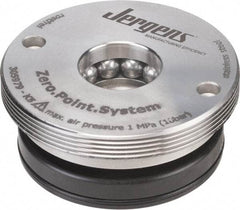 Jergens - ZPS Pneumatic CNC Quick Change Clamping Module - 1 Module Center, M15 Top Mount, 13 kN Retention Force, 8 bar (116 Lb/Sq In) Unlocking Pressure, 0.005mm Repeatability - Exact Industrial Supply