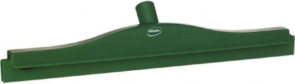 Vikan - 20" Rubber Blade Floor Squeegee - Double Edge, Green, Plastic Holder - Exact Industrial Supply