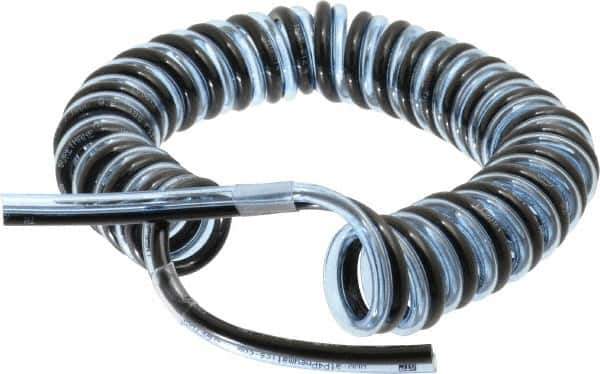 Advanced Technology Products - 5/32" ID x 1/4" OD, 15/32" Wall Thickness, Polyurethane Tube - Black & Clear Blue, 140 Max psi, 98 Shore A Hardness - Exact Industrial Supply