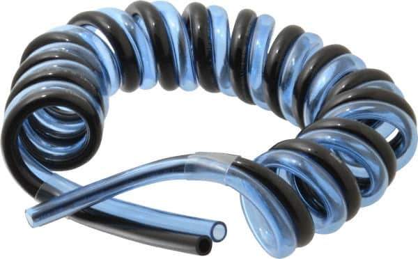 Advanced Technology Products - 1/4" ID x 3/8" OD, 5/8" Wall Thickness, Polyurethane Tube - Black & Clear Blue, 140 Max psi, 98 Shore A Hardness - Exact Industrial Supply