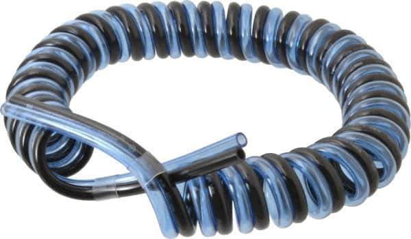 Advanced Technology Products - 1/4" ID x 3/8" OD, 5/8" Wall Thickness, Polyurethane Tube - Black & Clear Blue, 140 Max psi, 98 Shore A Hardness - Exact Industrial Supply