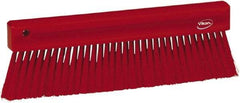 Vikan - Polyester Counter Brush - 2" Bristle Length, 11" Long x 1-1/4" Wide Head, Red - Exact Industrial Supply