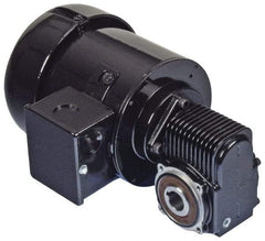 Bison Gear - 115/230 Volt, 80 RPM, 20.5:1 Gear Ratio, Right Angle Gearmotor - 32 Frame, 108 Torque, TEFC Enclosure - Exact Industrial Supply
