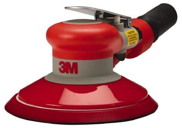 3M - 12,000 OPM, 17 CFM Air Consumption, 90 psi Air Pressure, Palm Air Orbital Sander - Round Pad, 3/8" Inlet - Exact Industrial Supply