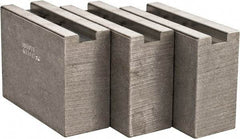 Abbott Workholding Products - 1.5mm x 60° Serrated Attachment, Square Soft Lathe Chuck Jaw - 3 Jaws, Aluminum, 63/64" Btw Mount Hole Ctrs, 4" Long x 1-1/2" Wide x 3" High, 0.5512" Groove, 0.4724" & 12mm Fastener - Exact Industrial Supply