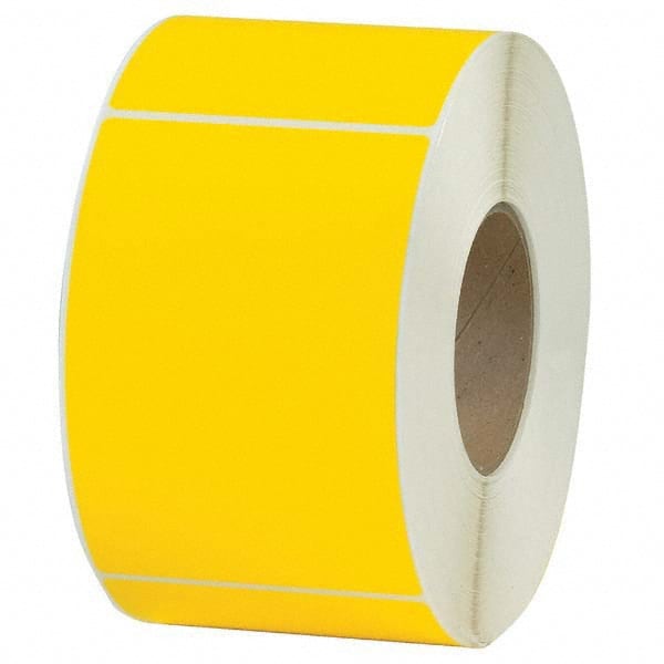 Value Collection - Pack of 4 Rolls, 1,000 Labels per Roll, 4" x 6" Yellow Topcoated Facestock Thermal Labels - Exact Industrial Supply