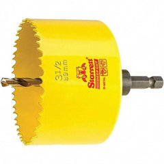 Starrett - 3-1/2" Diam, 2" Cutting Depth, Hole Saw - High Speed Steel Saw, Toothed Edge - Exact Industrial Supply