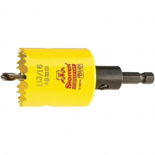 Starrett - 1-13/16" Diam, 2" Cutting Depth, Hole Saw - High Speed Steel Saw, Toothed Edge - Exact Industrial Supply