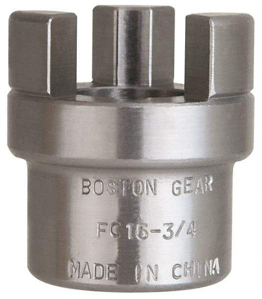 Boston Gear - 3/4" Max Bore Diam, FC15 Coupling Size, Flexible Half Coupling - 1-1/2" OD, 2.76" OAL, Steel - Exact Industrial Supply
