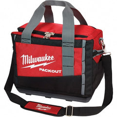 Milwaukee Tool - PACKOUT 3 Pocket, Ballistic Polyester, Red/Black Tool Bag - Exact Industrial Supply