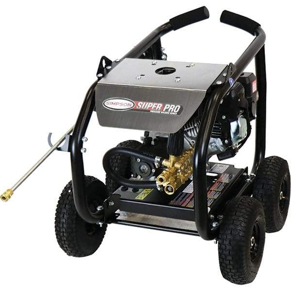 Simpson - Gas, 5.8 hp, 3,600 psi, 2.5 GPM, Cold Water Pressure Washer - AAA Triplex, 25' x 5/16" Hose - Exact Industrial Supply