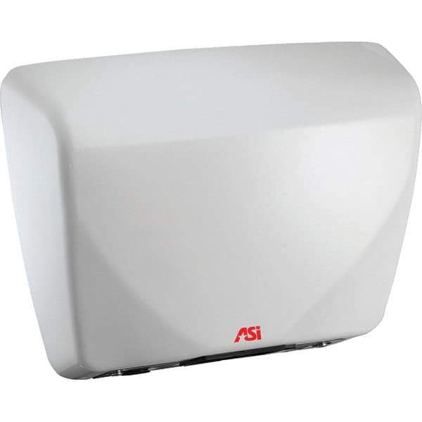 ASI-American Specialties, Inc. - 2200 Watt White Finish Electric Hand Dryer - 100-240 Volts, 18.3 Amps, 15-3/32" Wide x 11-7/32" High x 3-15/16" Deep - Exact Industrial Supply