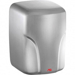 ASI-American Specialties, Inc. - 1600 Watt Satin Stainless Steel Finish Electric Hand Dryer - 220-240 Volts, 7.3 Amps, 8-1/16" Wide x 11-19/64" High x 7-5/64" Deep - Exact Industrial Supply