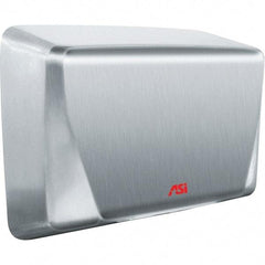 ASI-American Specialties, Inc. - 1000 Watt Satin Stainless Steel Finish Electric Hand Dryer - 208-240 Volts, 5.2 Amps, 10-5/8" Wide x 8-15/32" High x 4" Deep - Exact Industrial Supply