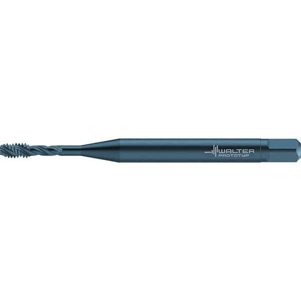 Walter-Prototyp - #4-40 UNC 3 Flute 2B/3B Semi-Bottoming Spiral Flute Tap - High Speed Steel, Oxide Finish, 56mm OAL, Right Hand Flute, Right Hand Thread, Series TC117 - Exact Industrial Supply