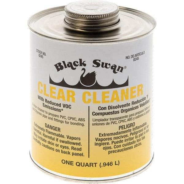 Black Swan - 1 Qt All-Purpose Cleaner - Clear, Use with ABS, PVC & CPVC up to 6" Diam - Exact Industrial Supply