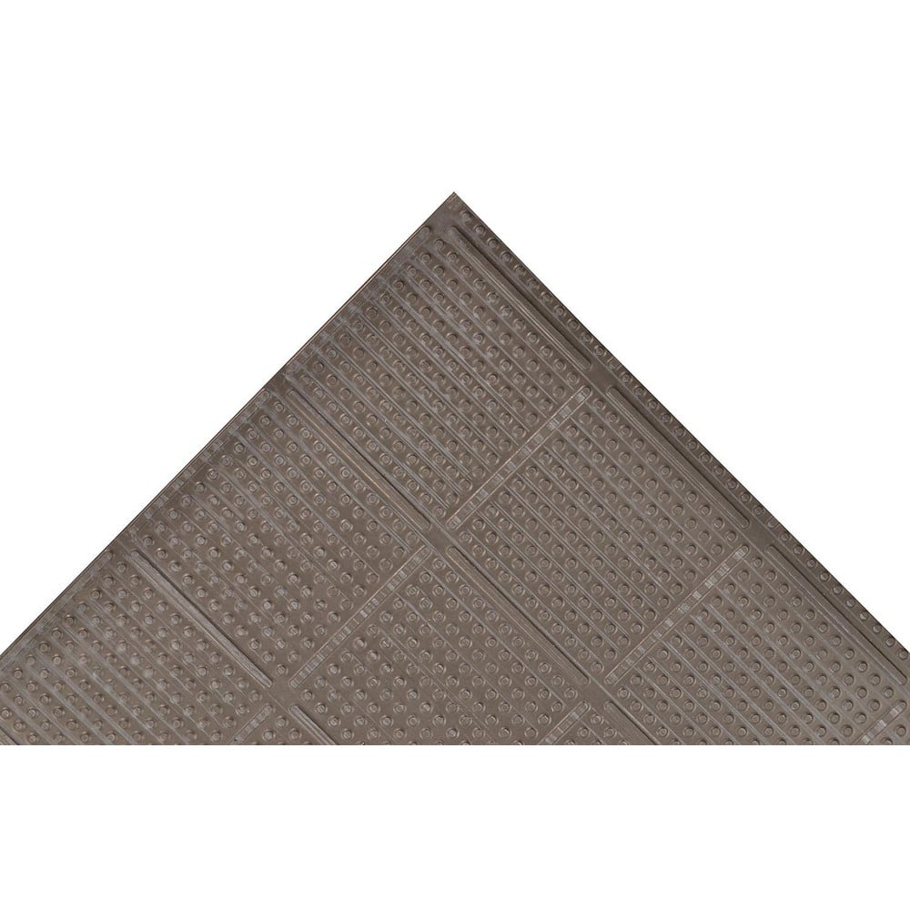 Anti-Fatigue Mat: 96.0000″ Length, 24.0000″ Wide, 3/8″ Thick, Natural Rubber, Straight Edge, Heavy Duty Bubbled, Black, Wet/Dry and Oily Areas